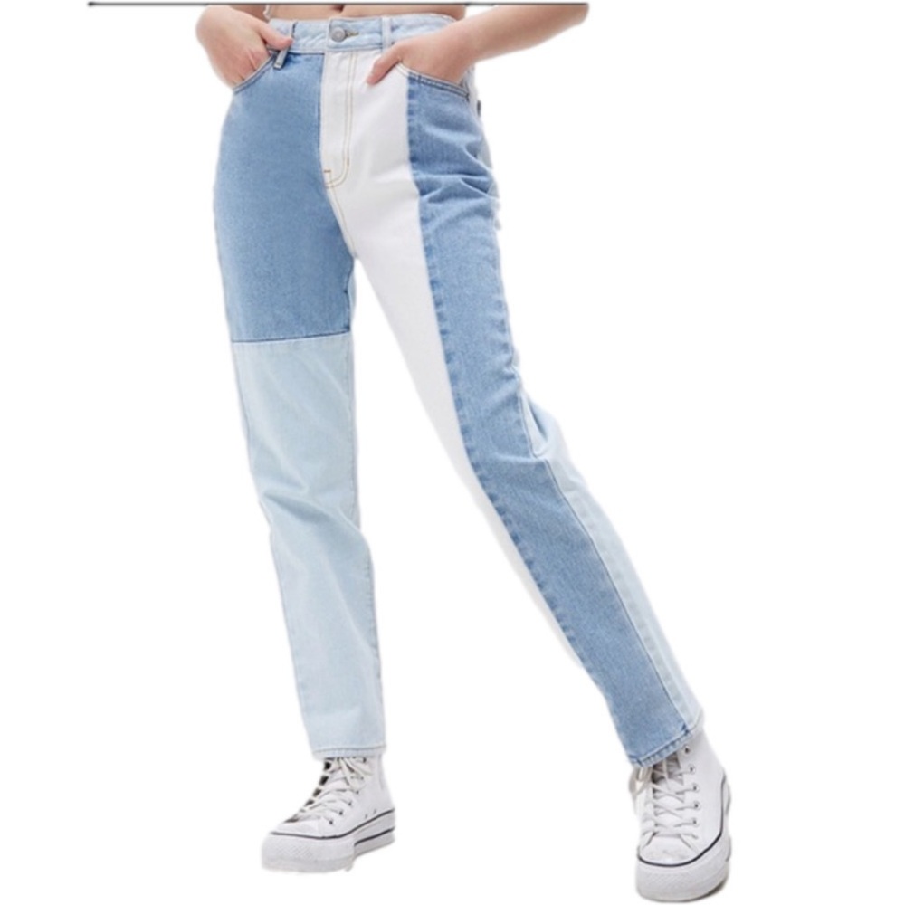 Multi Blue colored pacsun mom jeans